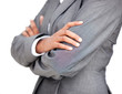 Close-up of a businesswoman with folded arms standing