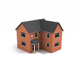 3d Red brick house