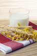 Glass of milk and wheat ears Glass of milk and wheat ears