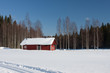 Small wooden house in winter. Small wooden house in winter.