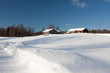 Small wooden houses in winter. Small wooden houses in winter.