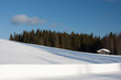 Small wooden house in winter. Small wooden house in winter.