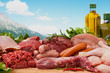 assorted raw meats assorted raw meats
