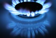 Blue flames of a gas stove