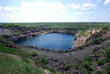 Blue lake in open pit