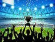 Football winners with trophy (set 1)