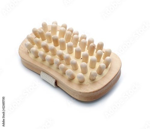 Photo: wooden massager isolated wooden massager isolated