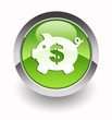 ''Money box with dollar symbol'' glossy icon