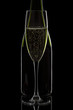 champagne bottle with glass