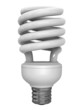 A render of an energy saver fluorescent lightbulb