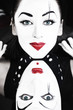 two mimes with blue eyes