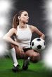 Sexy football player on stadium