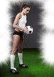 Sexy football player on stadium