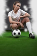 Sexy football player on stadium