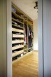 modern dressing room with parquet floor