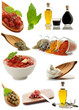 collage of ingredients and condiments-collage di condimenti collage of ingredients and condiments-collage di condimenti