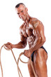 perfect muscle man isolated
