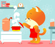 Kitten in the kitchen