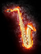 Saxophone in Flame