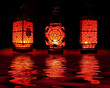 Lanternes chinoises de nuir, reflets