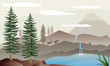 Paysage de montagne, vecteur