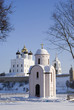 Chapel of St. Olga and Trinity Cathedral in Pskov Kremlin.
