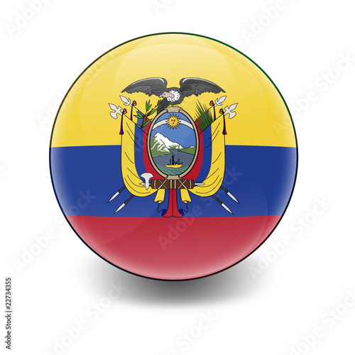 Esfera brillante con bandera Ecuador