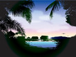 Tropical landscape: quiet sunset Tropical landscape: quiet sunset