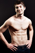 Shirtless sexy man with muscular abdomen