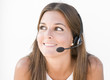 Young operator on the phone