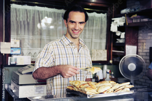Photo: small business owner of a snack-bar small business owner of a snack-bar