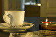 cup of coffe and candle