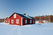 Small wooden houses in winter. Small wooden houses in winter.