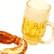 Bierkrug mit Bretzel