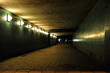 Empty tunnel at night