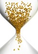 Hourglass with dollars isolated over white. Hourglass with dollars isolated over white.