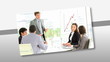 Slide show showing business people at work
