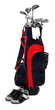 Two color golf clubs bag and boots