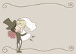 wedding set - bride and groom hugging