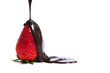 strawberry fruit with melted chocolate
