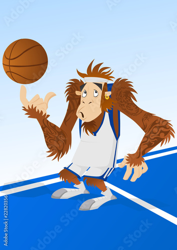 Monkeys Playing Basketball