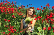 girl in poppy field