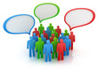 Diferent views of people group . Colored characters