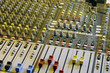 Photo: A sound control mixer detail view. A sound control mixer detail view.