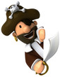 Pirate et panneau blanc