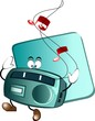 Illustration of new technology with radio