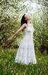 carefree young woman in park