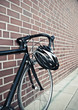 Bike helmet on race road bike