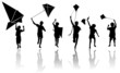Children with kite vector