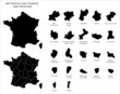Vetor: Map of France with regions Map of France with regions